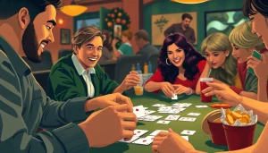 Play rummy wealth at home with friends, showcasing a lively card game atmosphere filled with excitement.