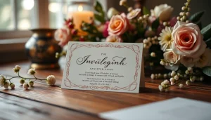 Create elegant invitation designs featuring sophisticated typography and floral elements.