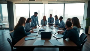 Engaging meeting on Ogden Risk Assessment Services with diverse professionals in a modern office