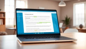Engaging AI checker interface analyzing content on a modern laptop screen