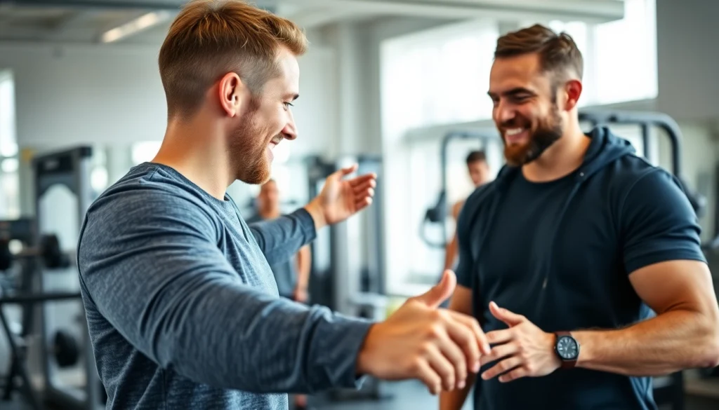 Engaging in Beginner Personal Training Downtown Jersey City with a motivated trainer and client in a bright gym.