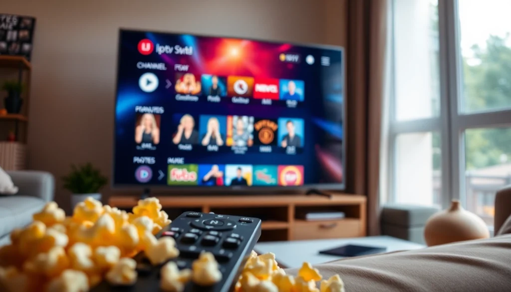 Experience a captivating free trial IPTV subscription with vibrant channel displays and cozy settings.