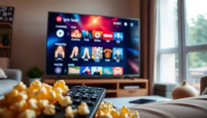 Experience a captivating free trial IPTV subscription with vibrant channel displays and cozy settings.