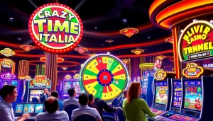 Players enjoy Crazy Time Italia live, immersed in action and vibrant casino atmosphere.