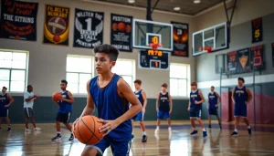 Young athletes practicing skills in the best basketball training programs at a vibrant gym.