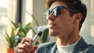 Enjoying nicotine free vapes in a relaxing indoor setting with a serene atmosphere.