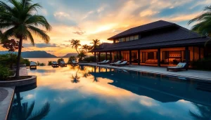 Experience luxury real estate Phuket with this stunning villa featuring a serene pool and beautiful gardens.