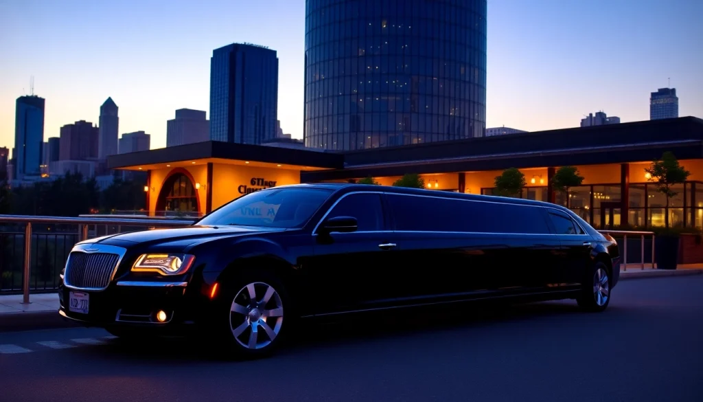 Luxury car service atlanta featuring a sleek black limousine ready for a night out.