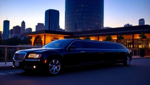 Luxury car service atlanta featuring a sleek black limousine ready for a night out.