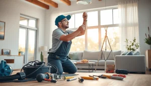 Delivering high-quality Electrical Service with a focused electrician in a modern home environment.