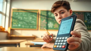 Use Algebra Calculator with a student engaged in solving equations in a modern classroom setting.