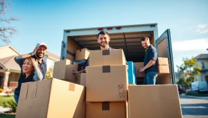Movers efficiently packing items for a move, featuring https://bennettsmoving.com/ clearly in the scene.