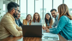 Enhance your Property management experience with a professional team collaborating in a modern office.