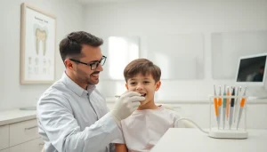 Health-focused orthodontics edmonton consultation with child in modern clinic setting.