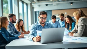 Launch Successful Startup through collaborative planning and strategy discussions in a modern office.