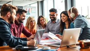 Engage with music promotion services at a vibrant agency fostering creativity and collaboration.