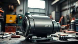 Tope reductor mostrando detalles precisos en un entorno industrial iluminado.
