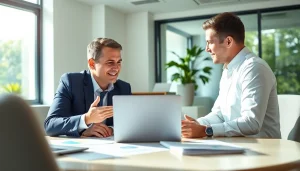 Engaging financial cleanup services consultation between a client and professional.