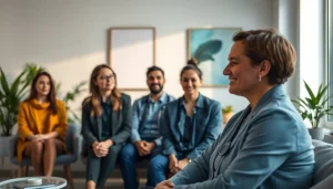Engaging session with psychologists in dubai in a warm therapy room highlighting mental wellness.