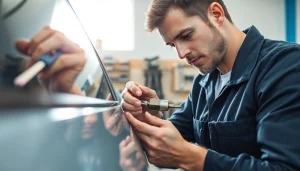 Carballo Locksmith technician repairing a car lock, demonstrating expert service and reliability.