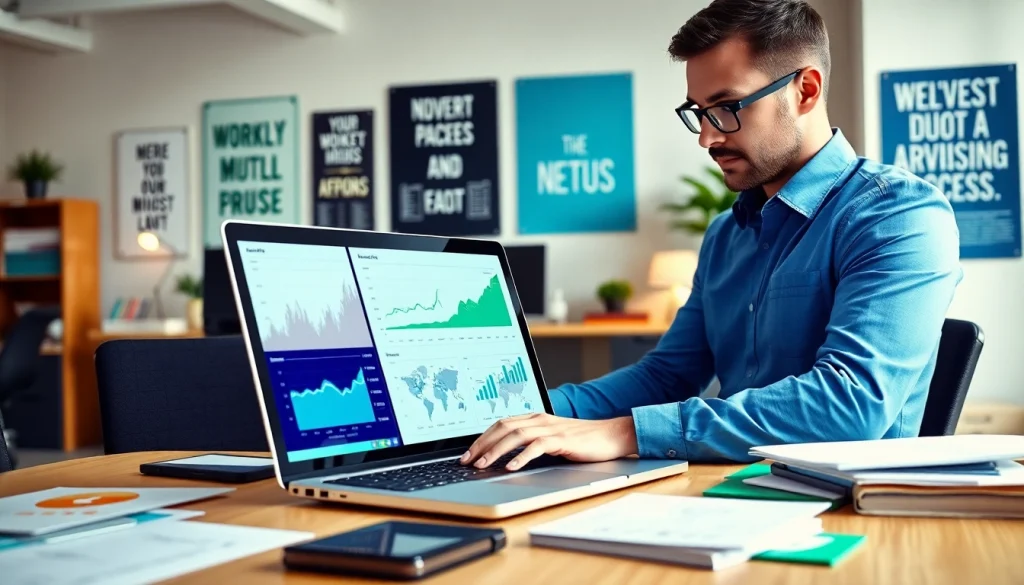 Optimaliseer uw campagnes met Meta Ads uitbesteden via een expert in een moderne kantooromgeving.