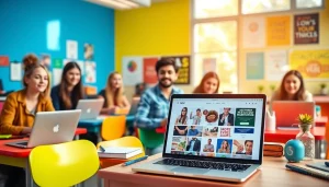 Engaged students working on side hustles for students in a bright, collaborative workspace.