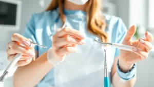 Demonstrating proper dental hygiene techniques with a focus on cleanliness and health.
