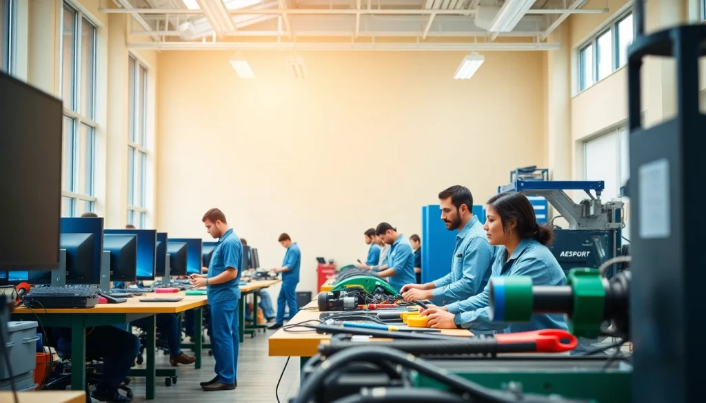 Engaged learners at a trade school in Tennessee showcasing hands-on skills training.