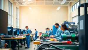 Engaged learners at a trade school in Tennessee showcasing hands-on skills training.