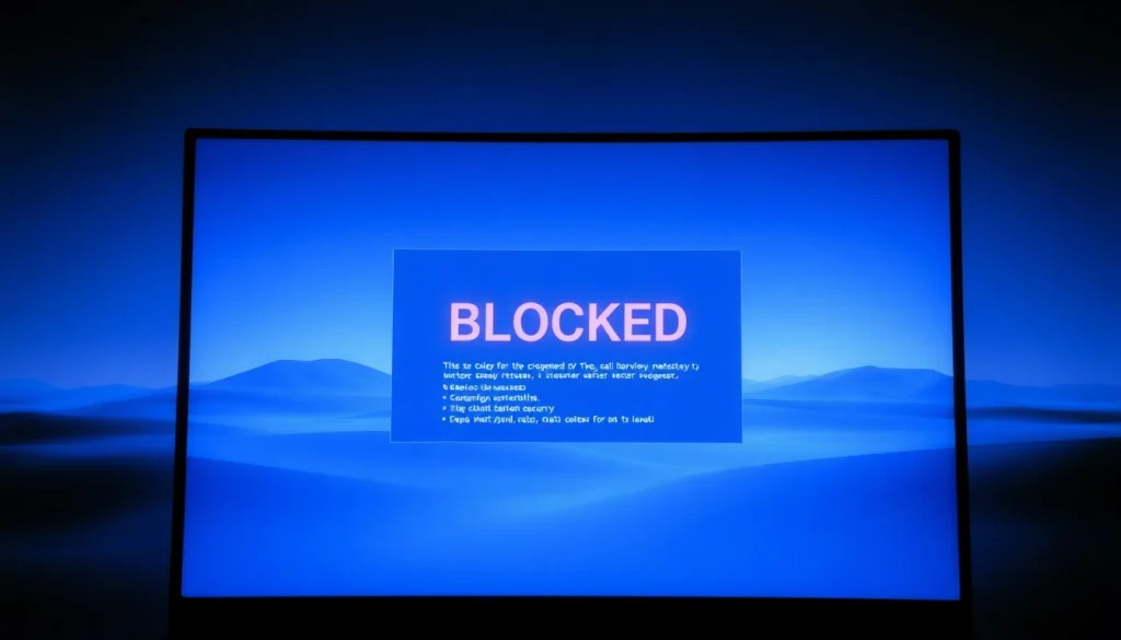 Inatogel access error message displayed on a computer screen, highlighting digital security concerns.
