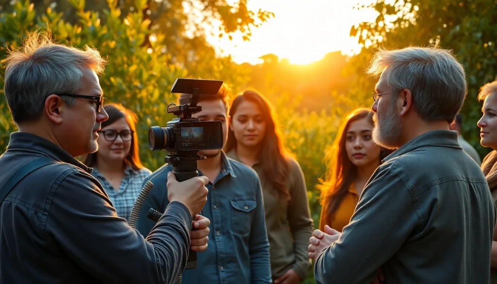Capture moments of Storytelling & Documentary with a filmmaker engaging diverse subjects outdoors.