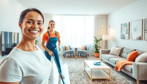 Efficient move in deep cleaning services Dubai transforming an apartment with professional cleaners.