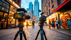 Capture creative video shoots Toronto with a professional videographer in a vibrant urban setting.
