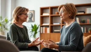 Engaging counseling session with an attachment theory specialist providing empathetic support.