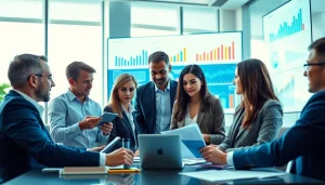 Analyze Competitive intelligence data in a modern office setup with a focused team.