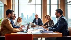 Engaging teamwork at Quickplus Business Consultants highlighting strategic business discussions.