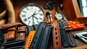 Showcase of various watch straps highlighting luxury craftsmanship and design.