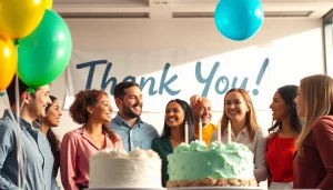 Celebrating employee appreciation with a diverse team enjoying a cheerful office party.