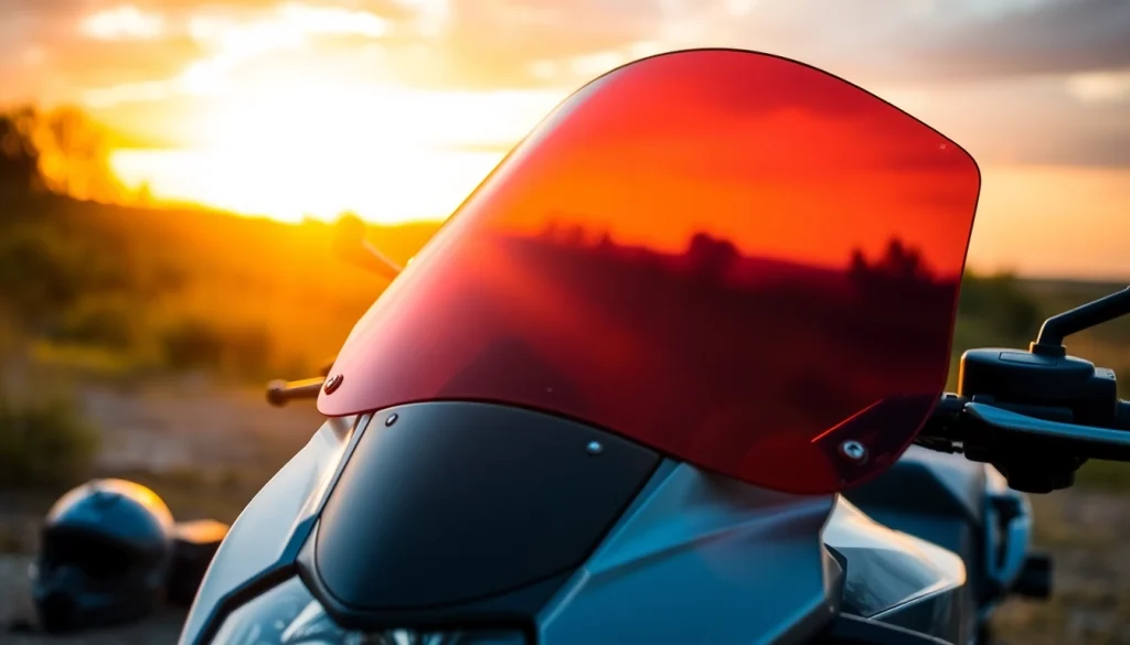 Explore motorcycle windscreens with exceptional clarity mounted on a stylish motorbike.