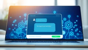 Engage with a chatgpt bot for website through an interactive chat interface showcasing vibrant design.