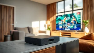 Showcase of the superbox streaming device highlighting its innovative design and modern aesthetics.