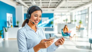 Instant phone buyer service interaction showcasing a professional representative assisting a customer.