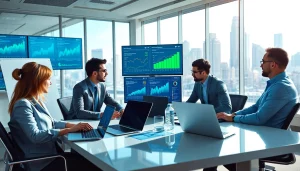 Data-driven strategies by a search optimization company in a modern office setting.