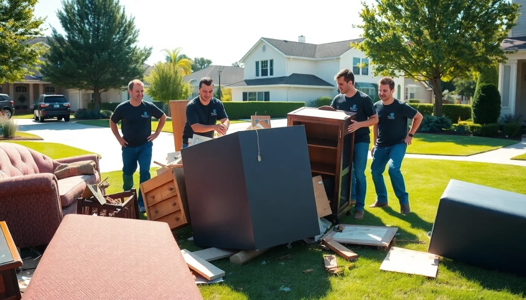 Efficient junk removal florida service team clearing clutter from a residential property.