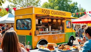 Experience the taste of food truck catering Hamilton Ontario at a vibrant festival with a colorful food truck.