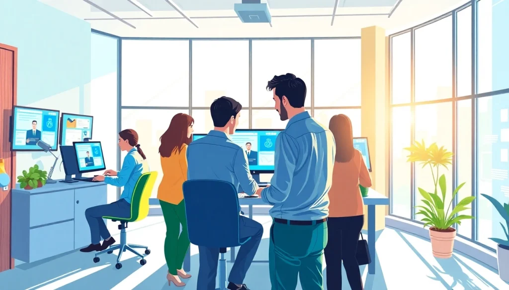Web designers collaborating on projects for kansas city web design companies in a modern office.