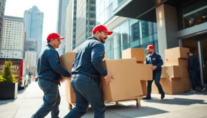 Movers in Toronto efficiently relocating boxes highlighting quality moving companies Toronto.