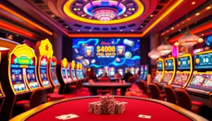 Experience the thrill of Pinco Casino's vibrant gaming atmosphere with exciting slot machines and dynamic tables.
