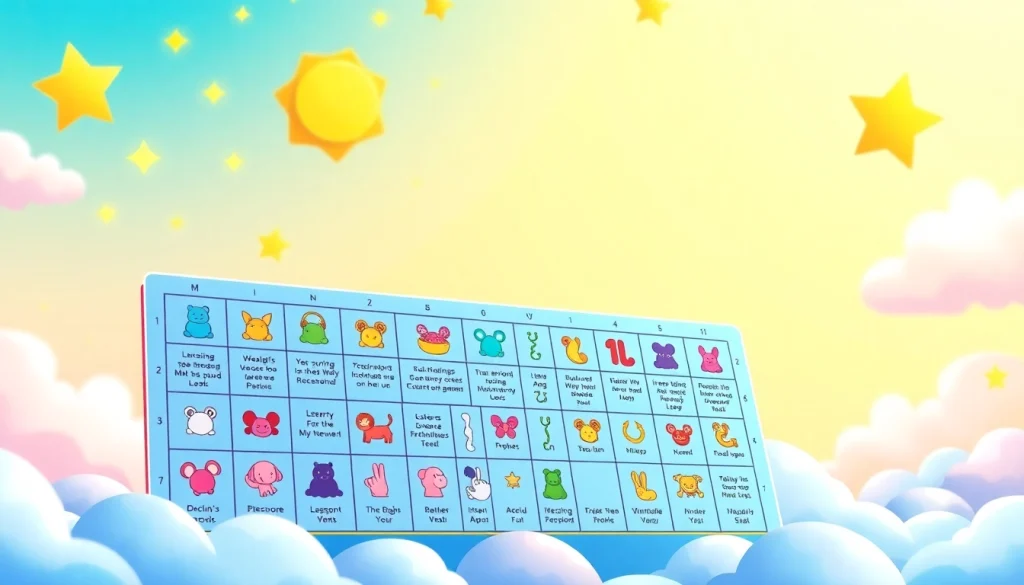 Kinderhoroskop chart highlighting children's zodiac traits with playful colors.