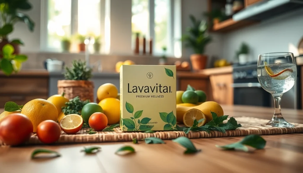 Lavavitae z owocami i ziołami na bambusowej macie w kuchni.